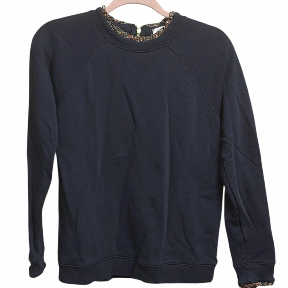 J. Crew Classic Woven ruffleneck pullover sweatshirt